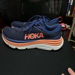 HOKA GAVIOTA 5 Blue with Pink accent